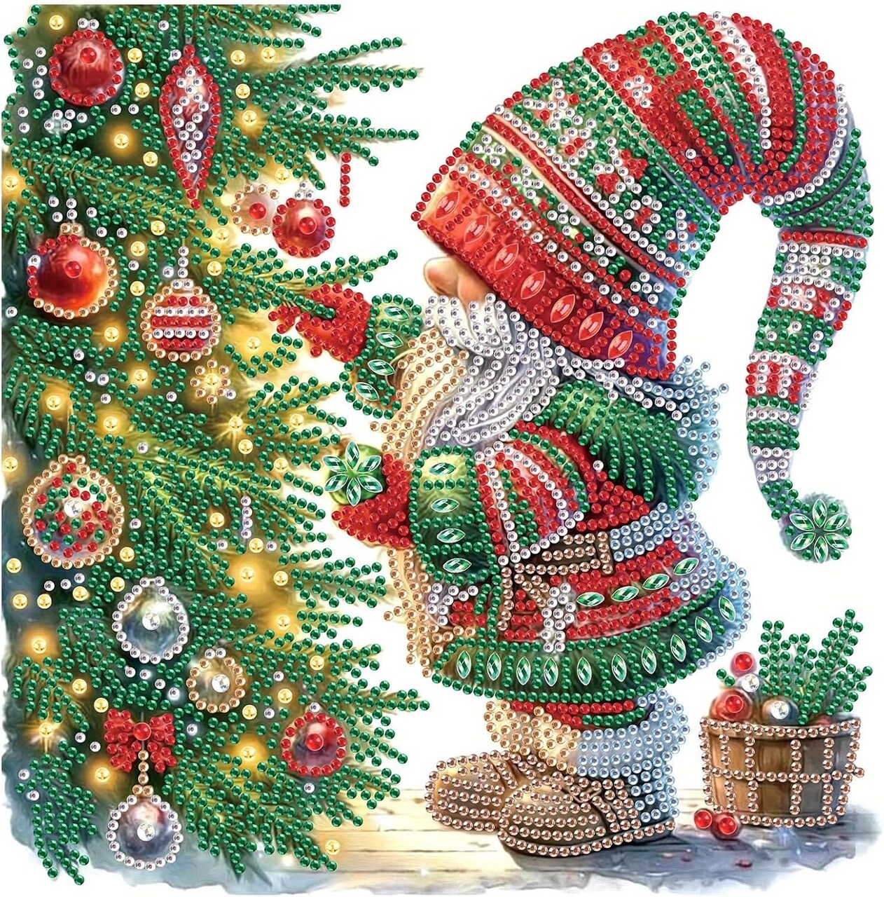 Christmas Gnome Old Man Diamond Painting Kit for Adult Beginners